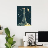 Space Rocket Poster (Thuiskantoor)