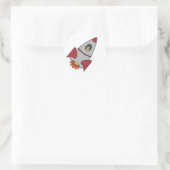 Space Rocket Ronde Sticker (Tas)