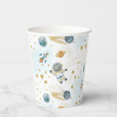 Space Rocket Ship Astronaut Stars Pattern Papieren Bekers (Achterkant)