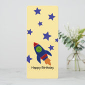 🚀 Space Rocket Ship Gelukkige Verjaardag Kaart (Staand voorkant)