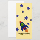 🚀 Space Rocket Ship Gelukkige Verjaardag Kaart (Voorkant / Achterkant)