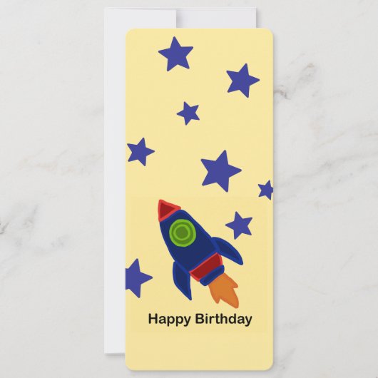 🚀 Space Rocket Ship Gelukkige Verjaardag Kaart (Voorkant)