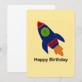 🚀 Space Rocket Ship Gelukkige Verjaardag Kaart (Voorkant / Achterkant)