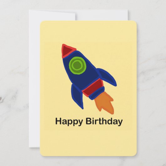 🚀 Space Rocket Ship Gelukkige Verjaardag Kaart (Voorkant)