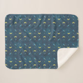 Space Rocket Ship Pattern Kwekerij Sherpa Deken (Voorkant (horizontaal))