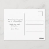 Space Rocket Ship Verjaardag Dank u Briefkaart (Achterkant)