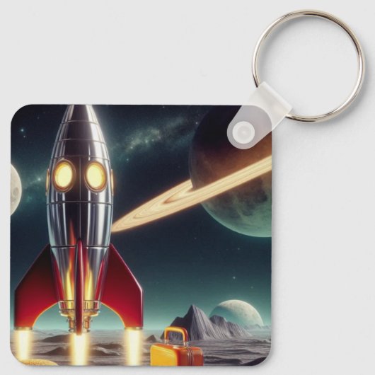 Space Rocket Sleutelhanger (Achterkant)