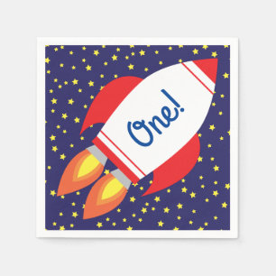 Space Rocket Star Schip 1e Verjaardag Party Servet