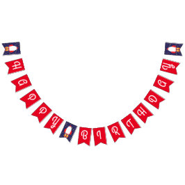 Space Rocket Star Schip Gelukkige Verjaardag Banne Vlaggetjes