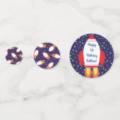 Space Rocket Star Ship 1st Birthday Party Confetti (Achterkanten)