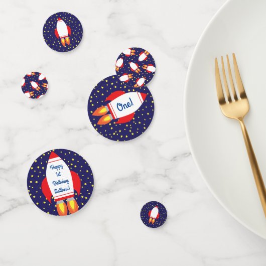 Space Rocket Star Ship 1st Birthday Party Confetti (Groep)