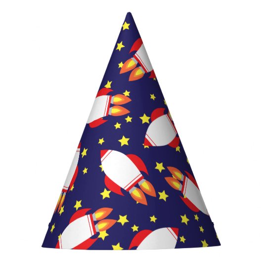 Space Rocket Star Ship 1st Birthday Party Petten Feesthoedjes (Voorkant)