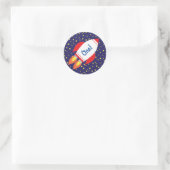 Space Rocket Star Ship 1st Birthday Sticker Seals (Tas)