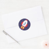 Space Rocket Star Ship 1st Birthday Sticker Seals (Envelop)