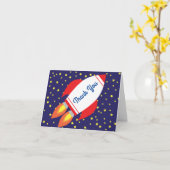 Space Rocket Star Ship Bedankt 1e verjaardag Kaart (Gele Bloem)