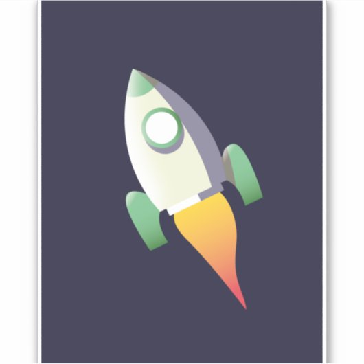 Space Rocket Sticker (Voorkant)