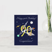 Space Rockets 90th - Verjaardag Kaart (Voorkant)