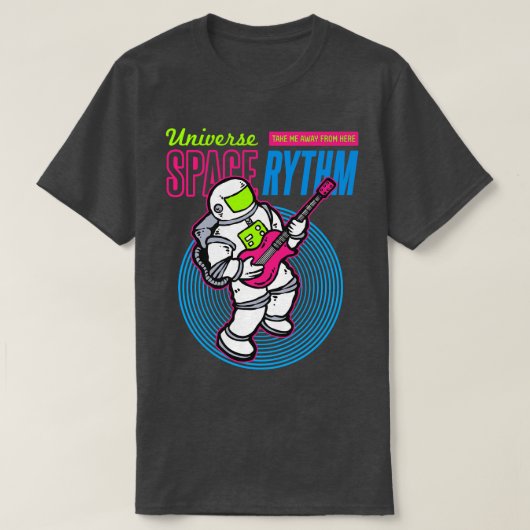 Space Rythm Astronaut gitaar T-shirt (Design voorkant)