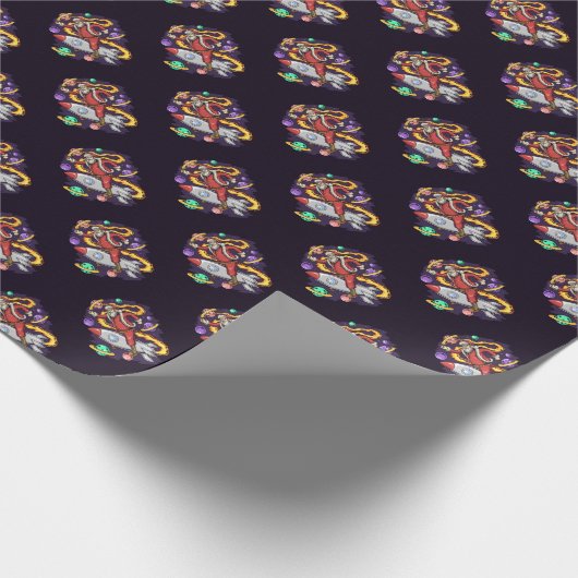 Space Santa Cadeaupapier (Hoek)