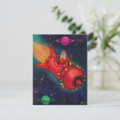 Space Santa Feestdagenkaart (Staand voorkant)