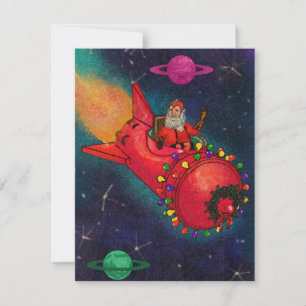 Space Santa Feestdagenkaart