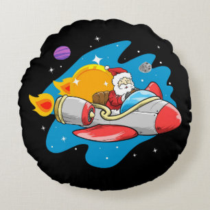 Space Santa Round Pillow Rond Kussen