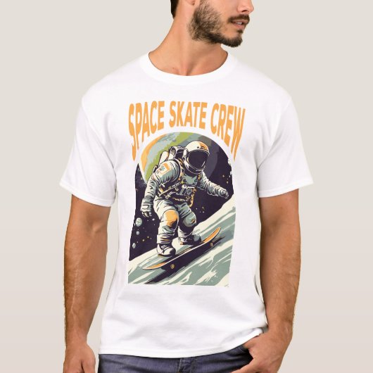 Space Schaats Crew T-shirt (Voorkant)