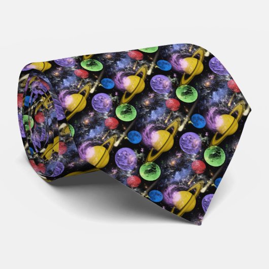 Space Science Custom Necktie Stropdas (Opgerold)