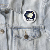 Space Sheep Funny Astronaut Pun Ronde Button 5,7 Cm (In situ)