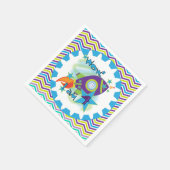 Space Ship 4th Birthday Paper Napkins Servetten (Hoek)