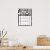 Space Ship Astronaut Due Date Calendar Poster (Keuken)