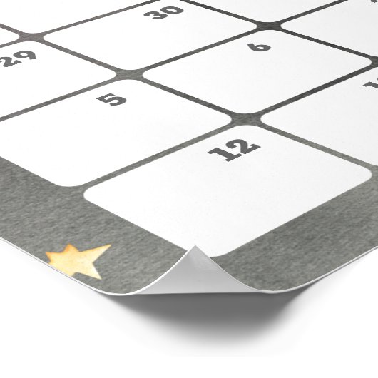 Space Ship Astronaut Due Date Calendar Poster (Hoek)