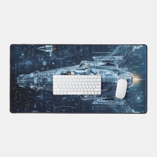 Space Ship Blueprint Sci-Fi Bureaumat (Keyboard & Muis)