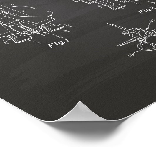 Space Shuttle 1975 Patent Art - Chalkboard Poster (Hoek)