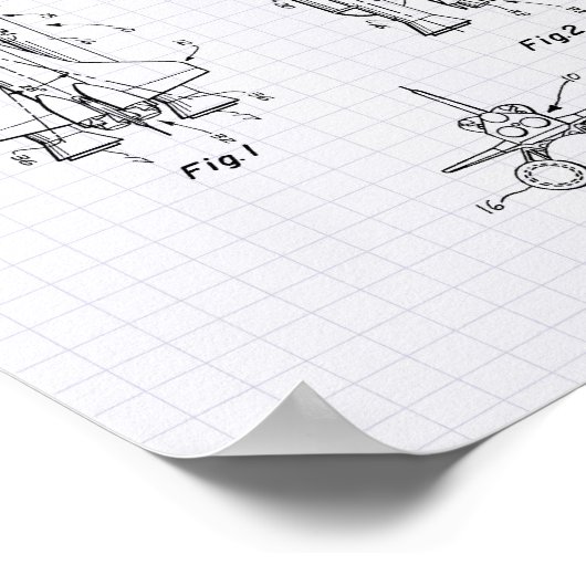 Space Shuttle 1975 Patent Art - Lined Peper Poster (Hoek)