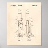 Space Shuttle 1977 Patent Art - Old Peper Poster (Voorkant)