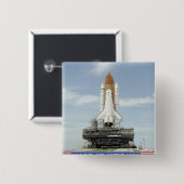 Space shuttle Atlantis 2 Vierkante Button 5,1 Cm (Voorkant /achterkant)