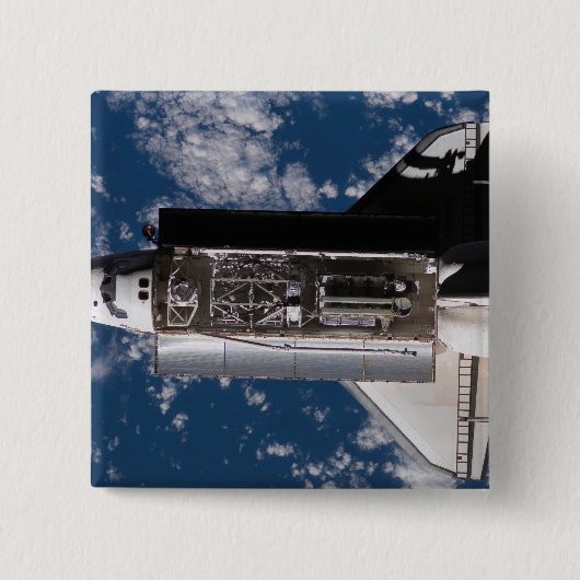 Space Shuttle Atlantis 2 Vierkante Button 5,1 Cm (Voorkant)