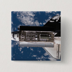 Space Shuttle Atlantis 2 Vierkante Button 5,1 Cm