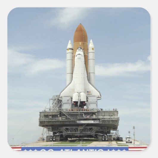 Space shuttle Atlantis 2 Vierkante Sticker (Voorkant)