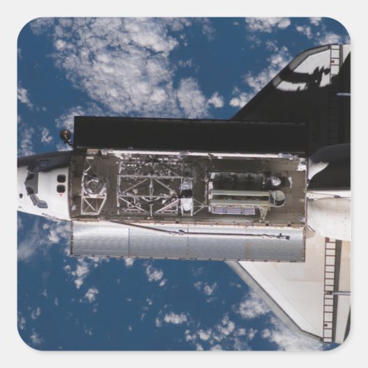 Space Shuttle Atlantis 2 Vierkante Sticker (Voorkant)