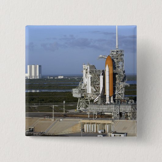 Space shuttle Atlantis 3 Vierkante Button 5,1 Cm (Voorkant)