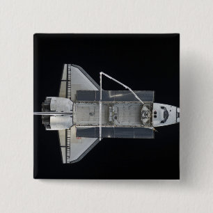Space shuttle Atlantis 4 Vierkante Button 5,1 Cm