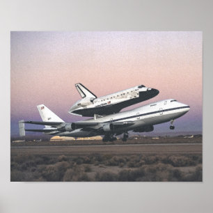 Space Shuttle Atlantis Atop Nasa's 747 Poster