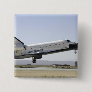 Space Shuttle Atlantis bereidt landing 2 voor Vierkante Button 5,1 Cm