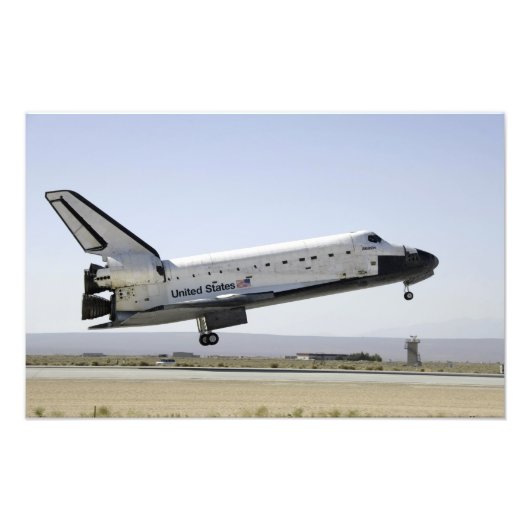 Space Shuttle Atlantis bereidt voor op landing 2 Foto Afdruk (Voorkant)