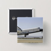 Space Shuttle Atlantis bereidt voor op landing 2 Vierkante Button 5,1 Cm (Voorkant /achterkant)