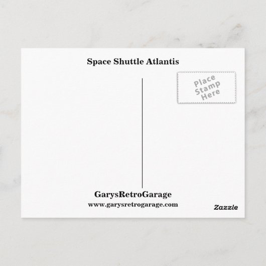 Space Shuttle Atlantis Briefkaart (Achterkant)