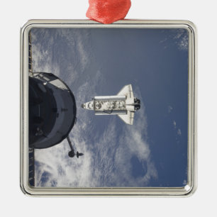 Space Shuttle Atlantis en een Russisch ruimtevaart Metalen Ornament