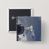 Space Shuttle Atlantis en een Russisch ruimtevaart Vierkante Button 5,1 Cm (Voorkant /achterkant)